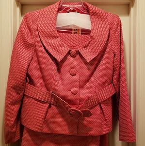 Ladies Red Striped with White Winter Suit